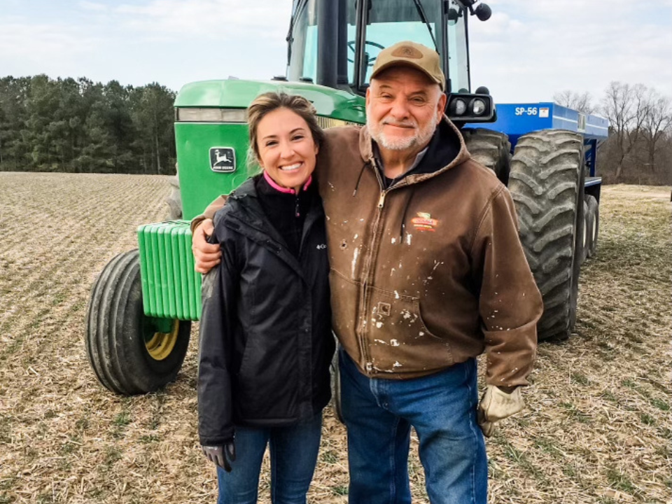 Owner Dani with her father on the original farm