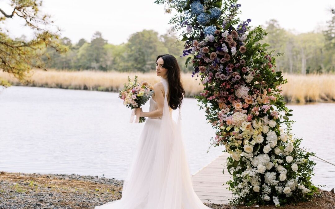 A Colorful Love Story: Romantic Florals for a Waterfront Wedding