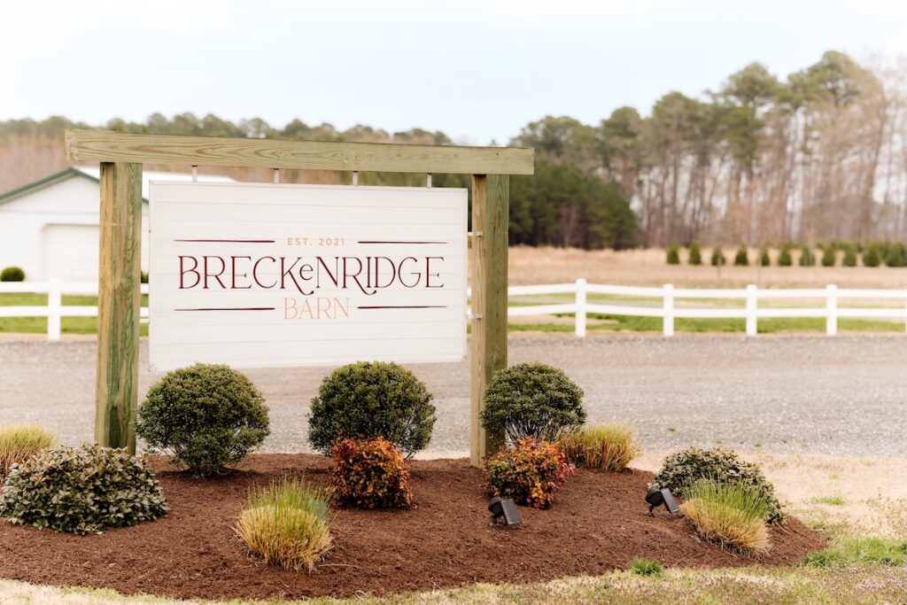 Breckenridge Barn venue front sign